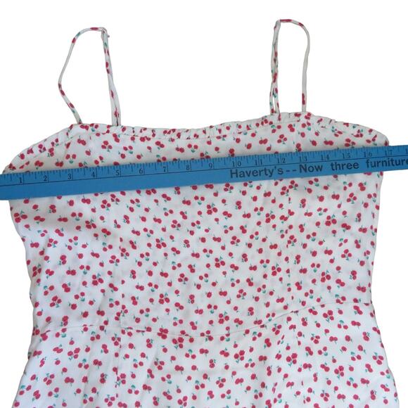Olivaceous 90s Mini Dress Tank Floral Sleeveless Back Zip White Red L NWOT - Picture 13 of 15